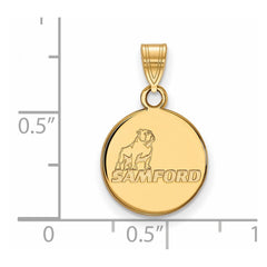 14k Gold LogoArt Samford University Small Disc Pendant