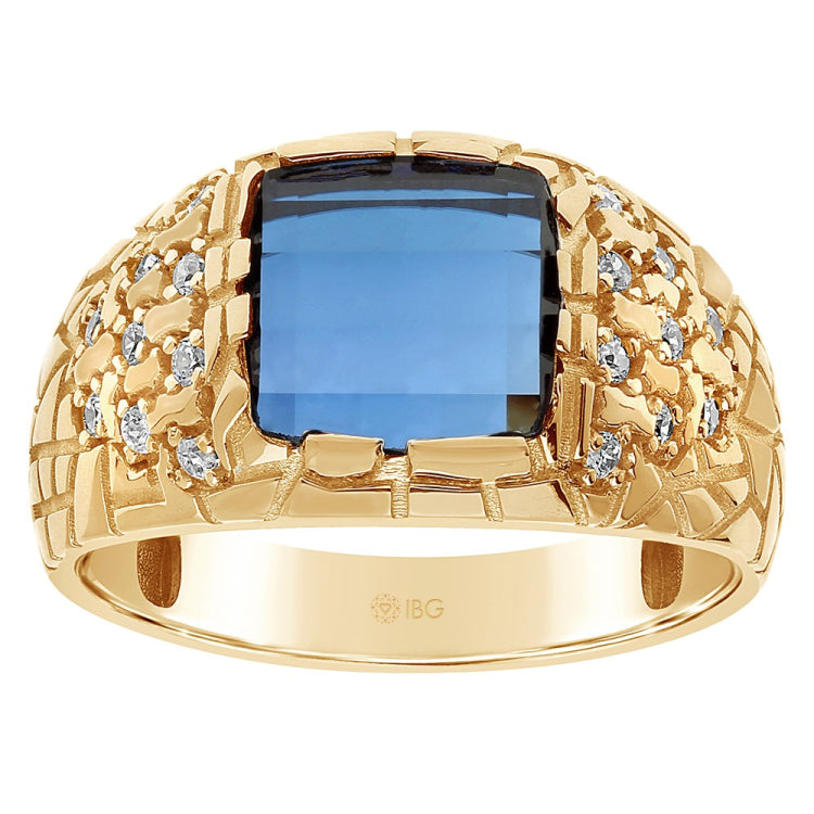 GTS SAPPHIRE & DIAMOND NUGGET RING (.4MM WALL THICKNESS)