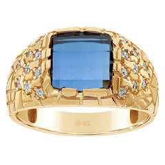 GTS SAPPHIRE & DIAMOND NUGGET RING (.4MM WALL THICKNESS)