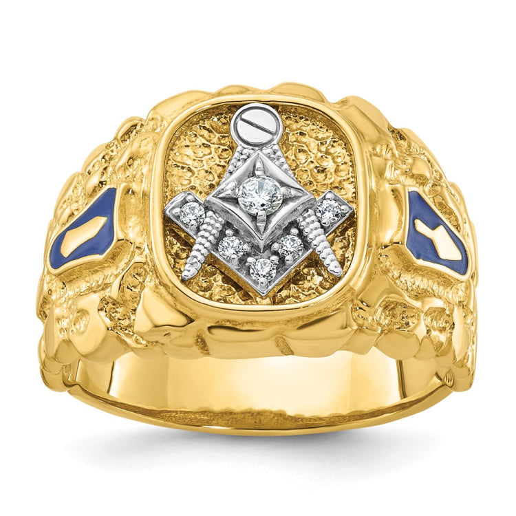 Men's Masonic Blue Lodge Ring with .10ct tw Diamond Accent Mounting