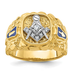 Men's Masonic Blue Lodge Ring with .10ct tw Diamond Accent Mounting