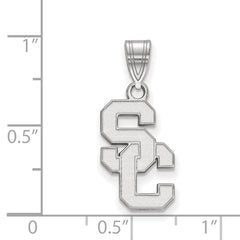 14k White Gold University of Southern California S-C Medium Pendant