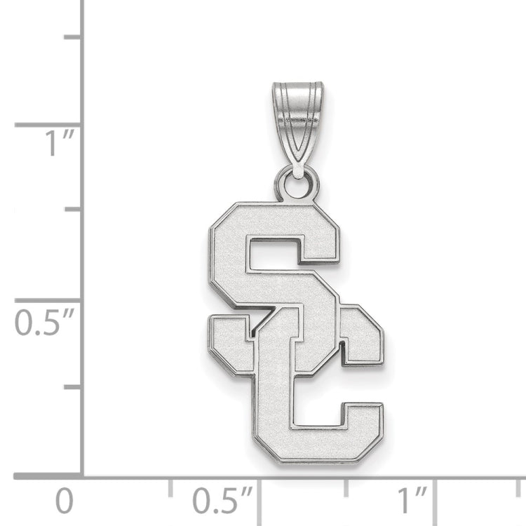14k White Gold University of Southern California S-C Large Pendant