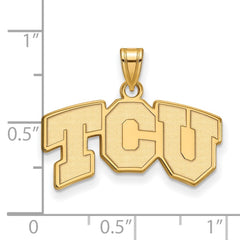14k Gold LogoArt Texas Christian University T-C-U Small Pendant