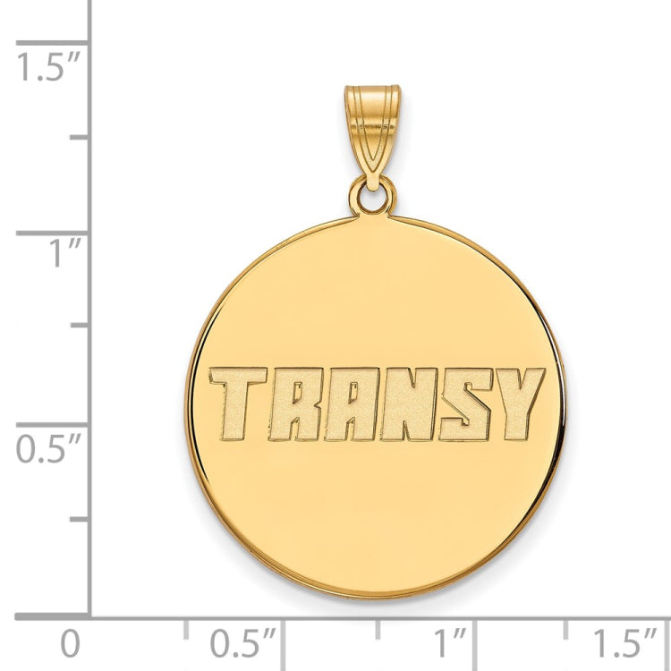 14k Gold LogoArt Transylvania University Extra Large Disc Pendant