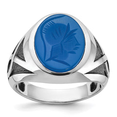 SIL BLUE ONYX INTAGLIO RING Mounting