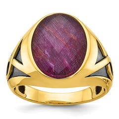 SIL OVAL RUBY DOUBLET RING Mounting