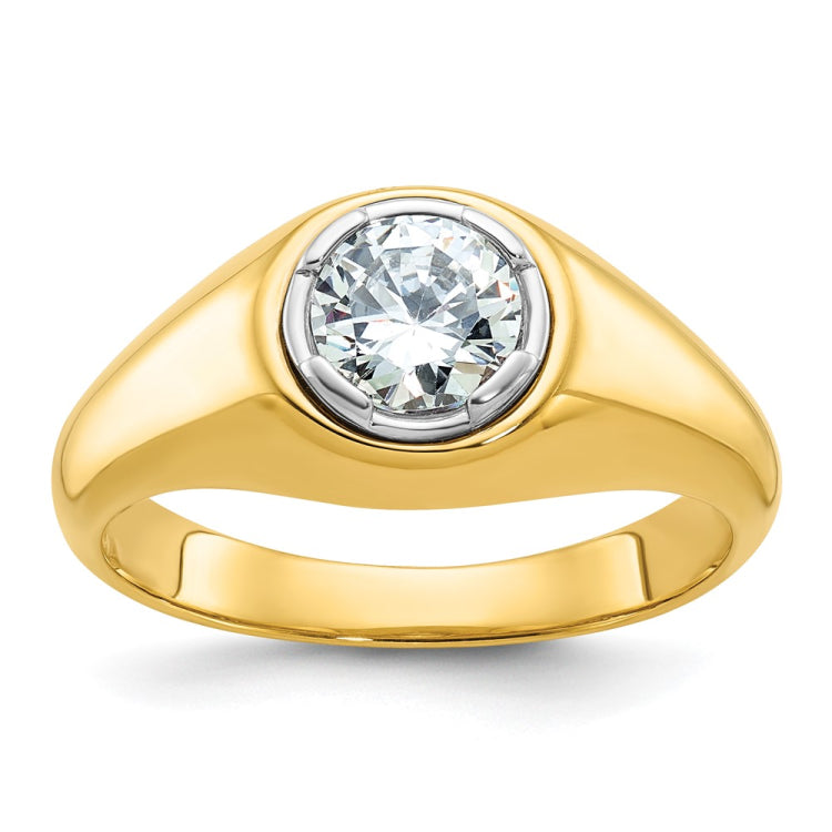 Men's WG Solitaire Ring to hold 1.00ct (6.5mm) round diamond Mounting