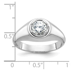 Men's WG Solitaire Ring to hold 1.00ct (6.5mm) round diamond Mounting