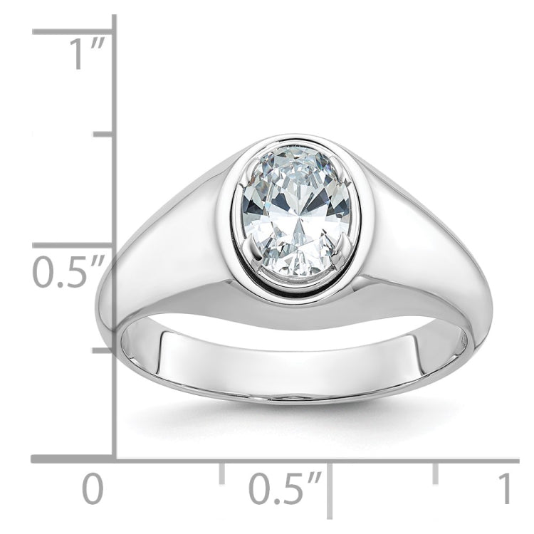 Men's WG Solitaire Ring to hold 1.00ct Oval (8x6) diamond Mounting