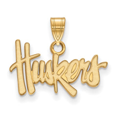 14k Gold LogoArt University of Nebraska Huskers Small Pendant