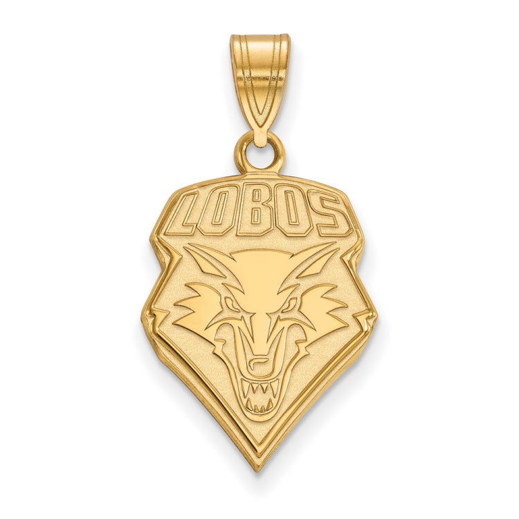 14k Gold LogoArt University of New Mexico Lobos Large Pendant