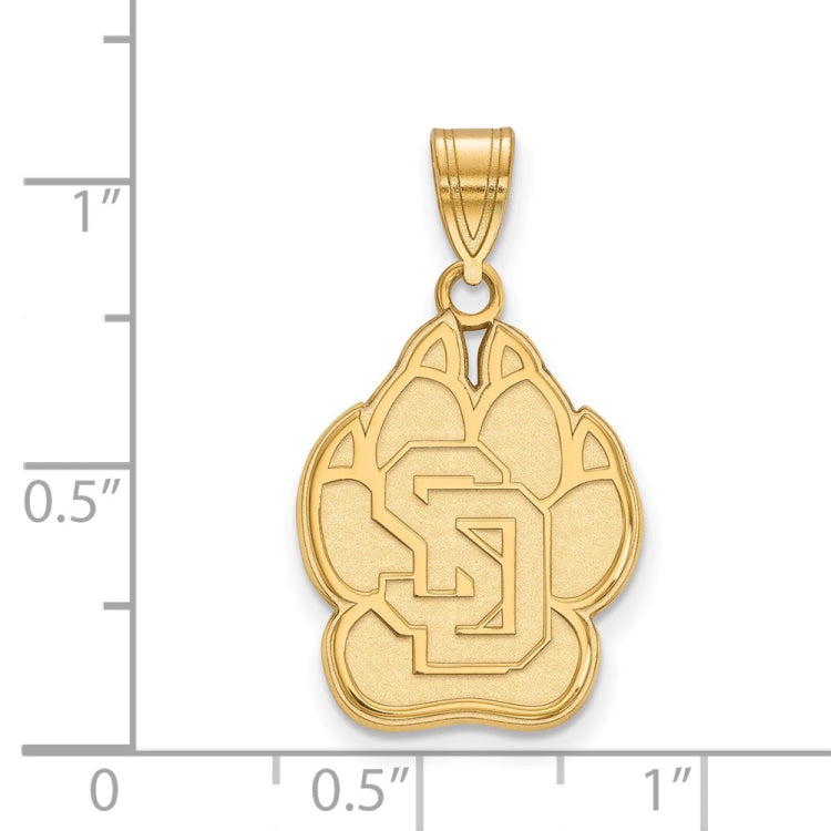 14k Gold LogoArt University of South Dakota Large Pendant