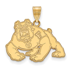14k Gold LogoArt California State University Fresno Bulldog Large Pendant