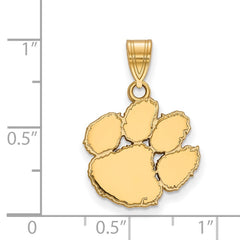 14k Gold LogoArt Clemson University Tiger Paw Medium Pendant
