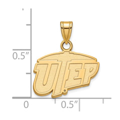 14k Gold LogoArt University of Texas at El Paso Small Pendant
