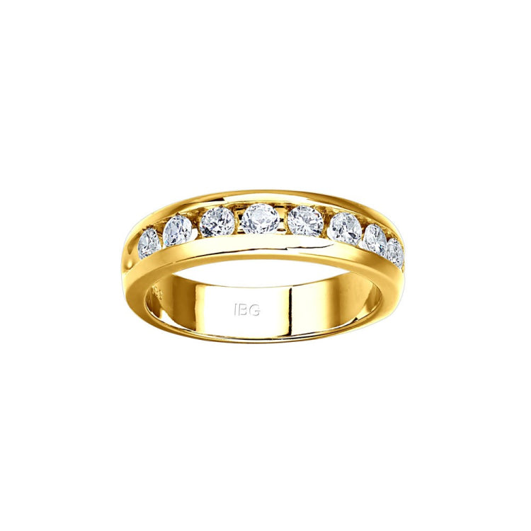 14k Yellow Gold IBGoodman Men's Polished 9-Stone Ring Mounting