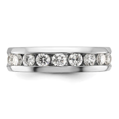 14k White Gold IBGoodman Men's Polished 9-Stone Lab Grown VS/SI+ G+ Dia Rin