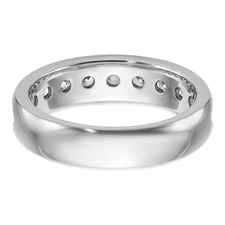 14k White Gold IBGoodman Men's Polished 9-Stone Lab Grown VS/SI+ G+ Dia Rin