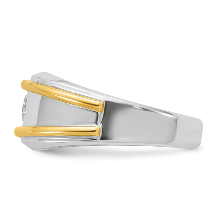 14k Two-tone IBGoodman Men's Polished Solitaire Ring Mounting