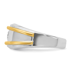 14k Two-tone IBGoodman Men's Polished Solitaire Ring Mounting