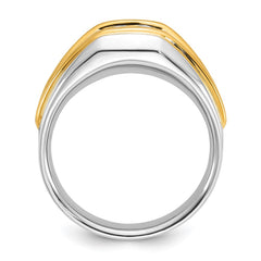14k Two-tone IBGoodman Men's Polished Solitaire Ring Mounting