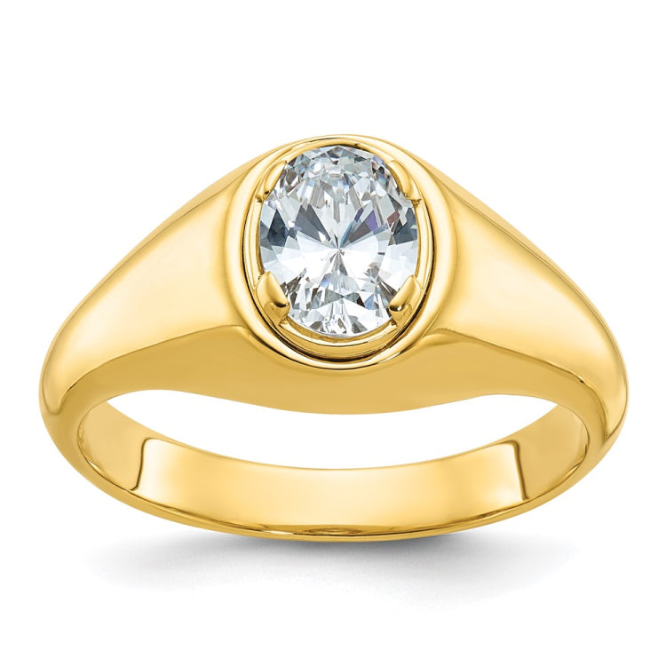 Men's WG Solitaire Ring to hold 1.00ct Oval (8x6) diamond Mounting
