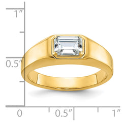 Men's WG Solitaire Ring to hold 1.00ct (7x5mm) Emerald Cut Diamond Mounting