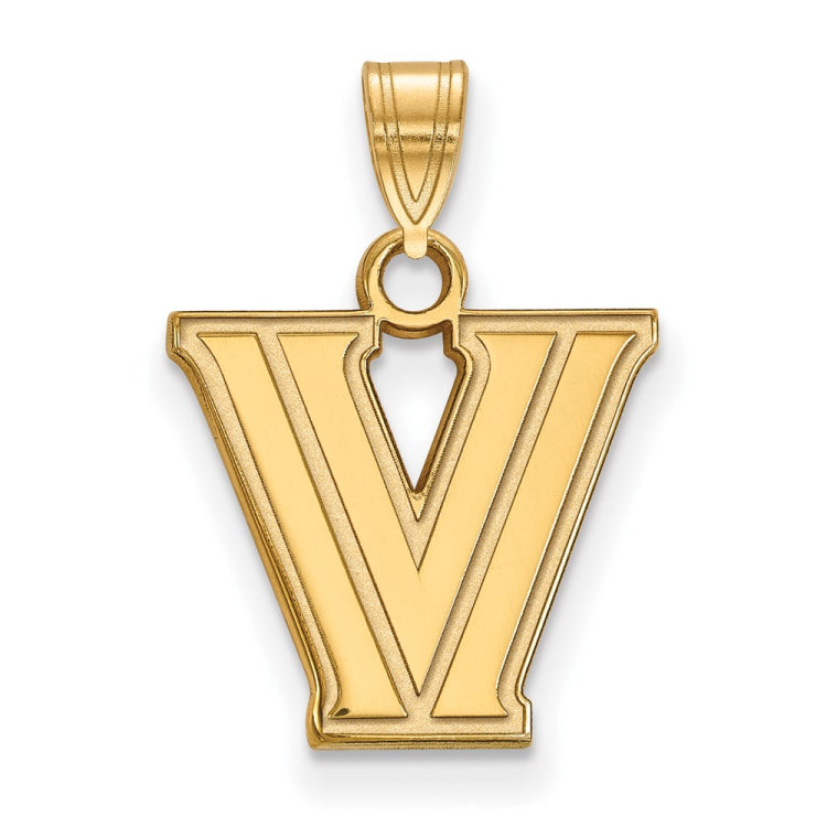 10k Gold LogoArt Villanova University Letter V Small Pendant