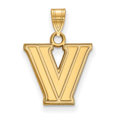 10k Gold LogoArt Villanova University Letter V Small Pendant