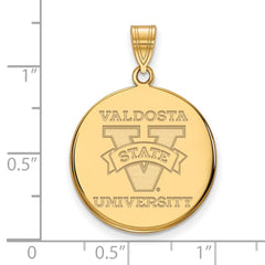 10k Gold LogoArt Valdosta State University Large Disc Pendant