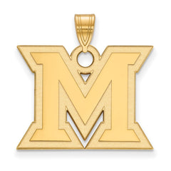 10k Gold LogoArt Miami University Ohio Letter M Large Pendant