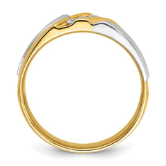 Men's Two-tone .15ct tw Diamond Wedding Band with Satin Finish Mounting