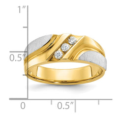 Men's Two-tone .15ct tw Diamond Wedding Band with Satin Finish Mounting
