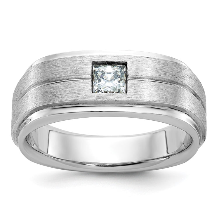 Men's WG Solitaire Ring with Soft Satin Finish Mounting