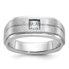 Men's WG Solitaire Ring with Soft Satin Finish Mounting