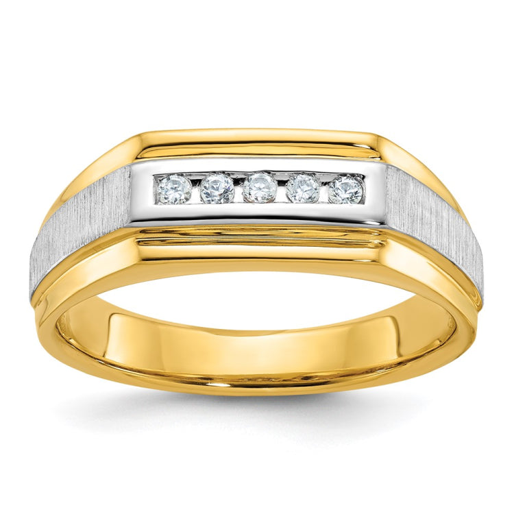 Men's Yellow Gold .10ct tw Diamond Wedding Band with Satin Finish RAW CAST