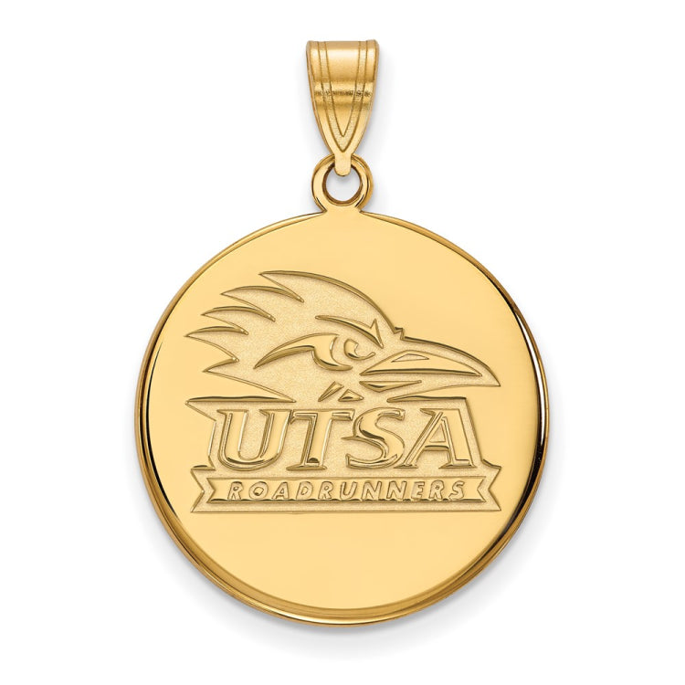 14k Gold LogoArt University of Texas at San Antonio Large Disc Pendant