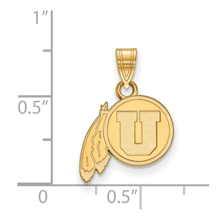 14k Gold LogoArt University of Utah Small Pendant