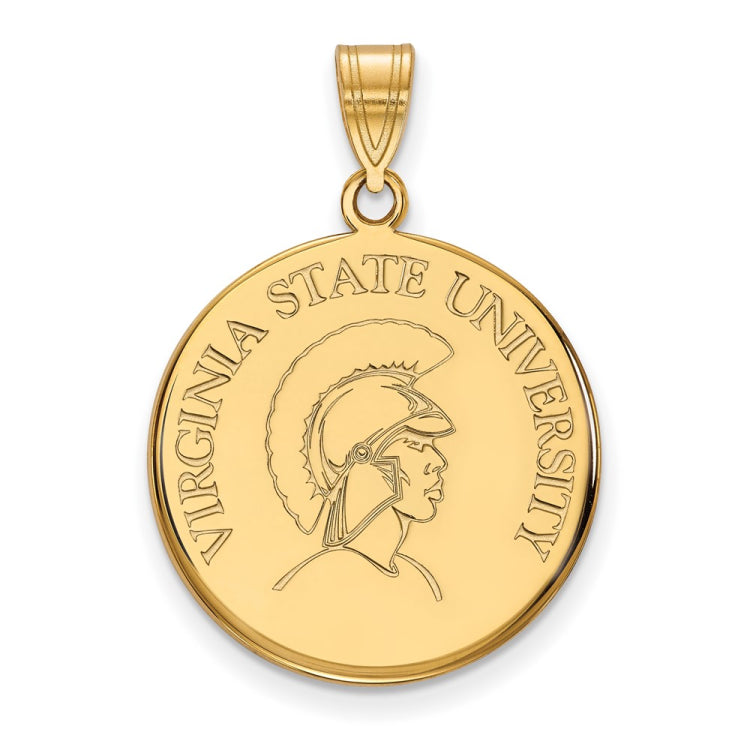 14k Gold LogoArt Virginia State University Large Disc Pendant