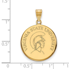14k Gold LogoArt Virginia State University Large Disc Pendant