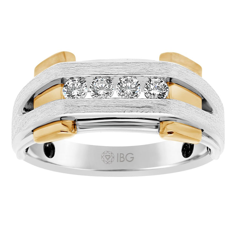 Men's Two-tone 1/3ct tw Daimond Ring with Satin Finish Mounting
