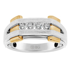 Men's Two-tone 1/3ct tw Daimond Ring with Satin Finish Mounting