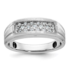 Men's White Gold Wedding Band with Satin Finish Mounting