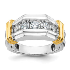 Men's Two-tone 1.00 cttw Diamond Band with high polish finish Mounting