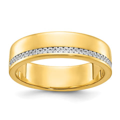 Men's Yellow Gold Diamond Band with All Bright Polish Mounting