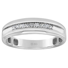 Men's White Gold .25ct tw PC Diamond Wedding Band