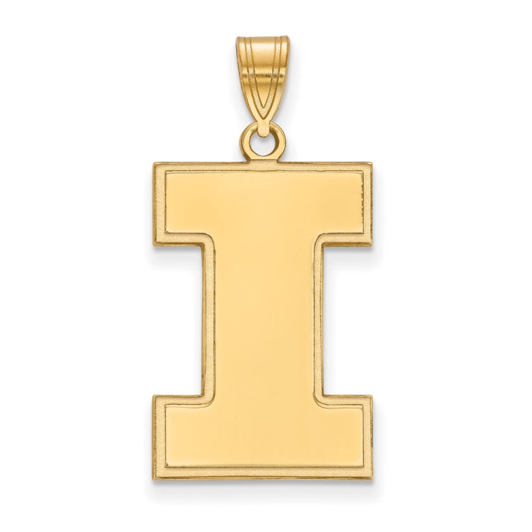 10k Gold LogoArt University of Illinois Letter I Extra Large Pendant