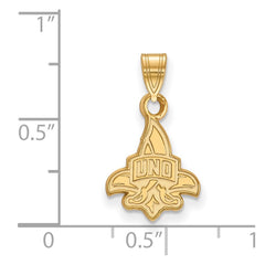 14k Gold LogoArt University of New Orleans U-N-O Small Pendant