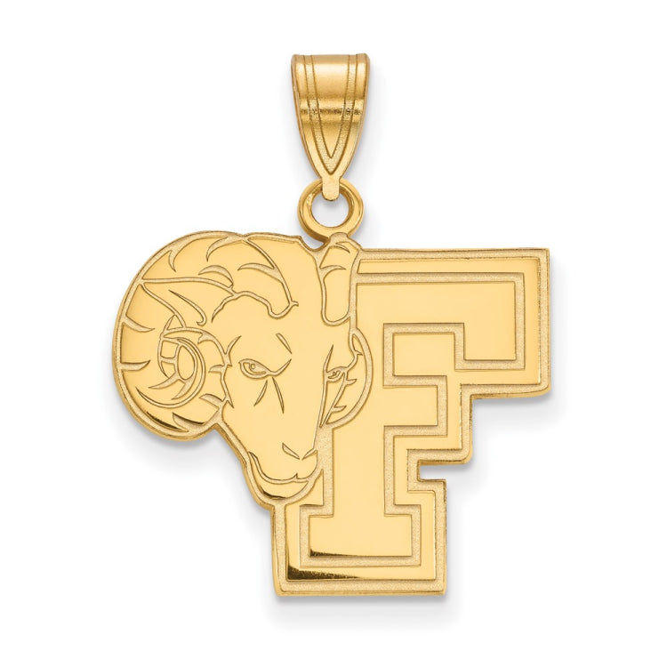 14k Gold LogoArt Fordham University Ram Large Pendant